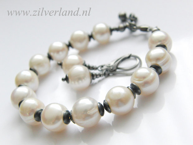 Handgemaakte Sieraden Set- Armband en Oorbellen met Parels