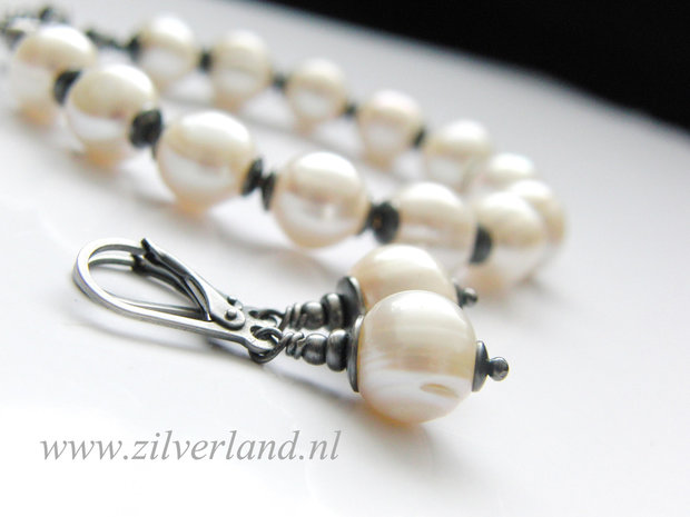 Handgemaakte Sieraden Set- Armband en Oorbellen met Parels
