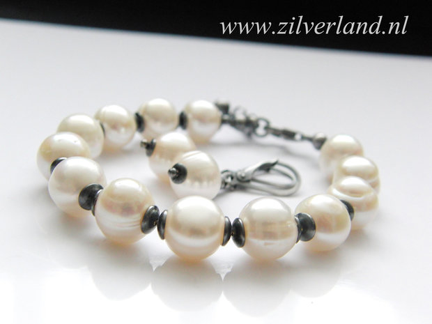 Handgemaakte Sieraden Set- Armband en Oorbellen met Parels