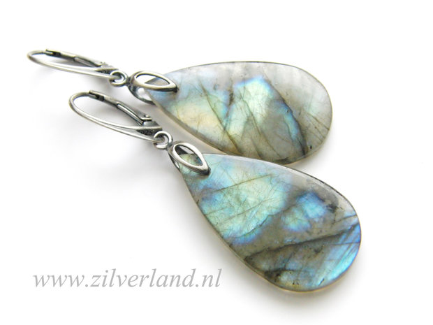 Edelstenen Oorbellen met Labradoriet