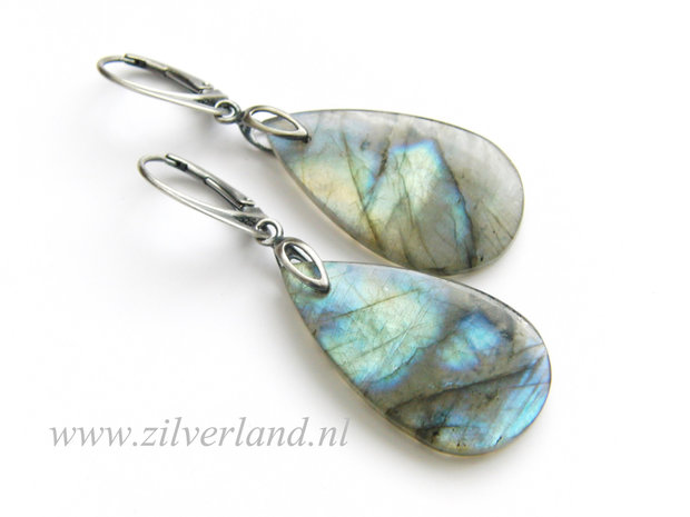 Edelstenen Oorbellen met Labradoriet