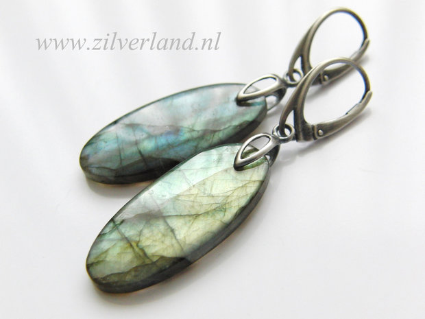 Edelstenen Oorbellen met Labradoriet