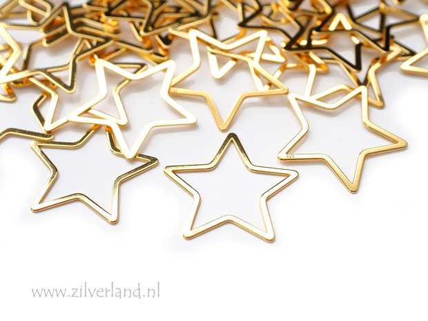 Sterling Zilveren Hanger/Connector- Ster Verguld