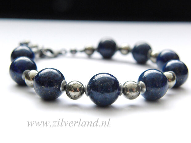 Edelstenen Armband met Lapis Lazuli en Pyriet