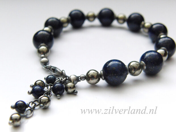 Edelstenen Armband met Lapis Lazuli en Pyriet