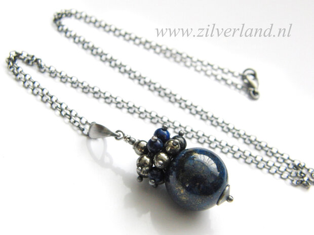 Edelstenen Ketting met Lapis Lazuli en Pyriet