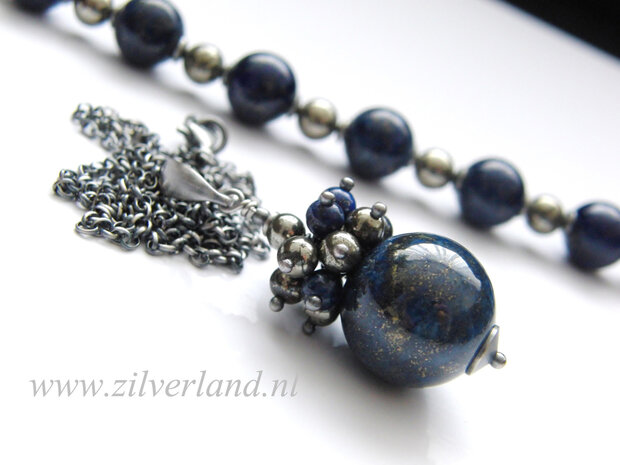 Edelstenen Ketting met Lapis Lazuli en Pyriet