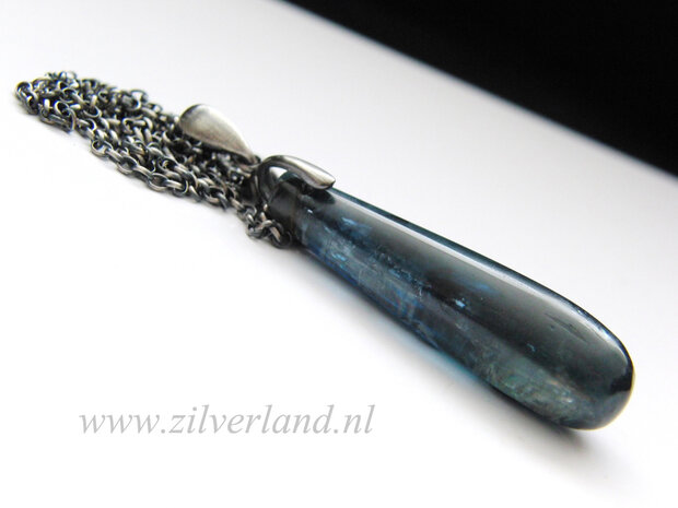 -Sterling Zilveren Ketting met Kyaniet