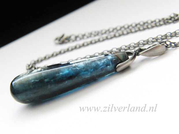 -Sterling Zilveren Ketting met Kyaniet