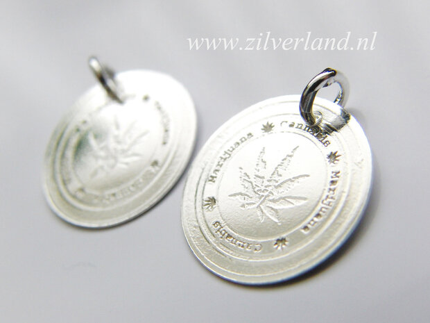 Sterling Zilveren Bedel- Marihuana