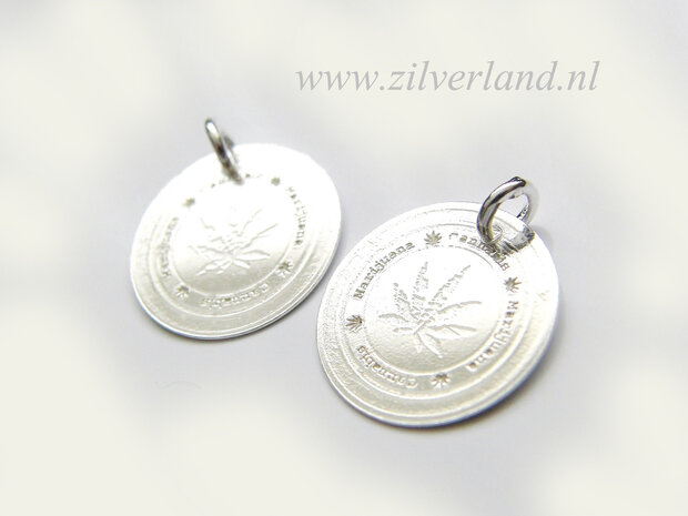 Sterling Zilveren Bedel- Marihuana