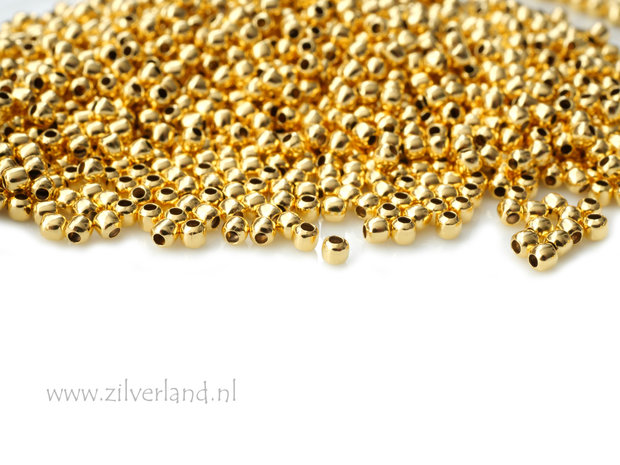 100 Stuks 1,8mm Sterling Zilveren Kralen- Verguld