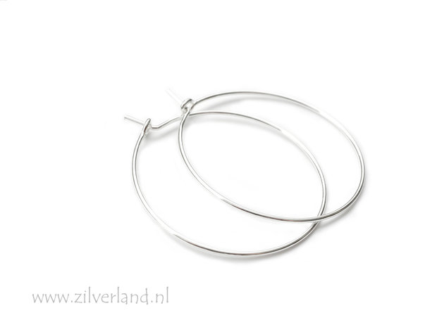 30mm Sterling Zilveren Oorbelhaken- Creolen