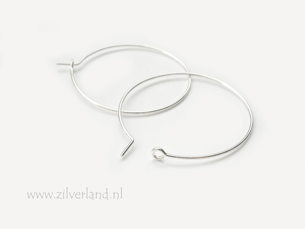 30mm Sterling Zilveren Oorbelhaken- Creolen