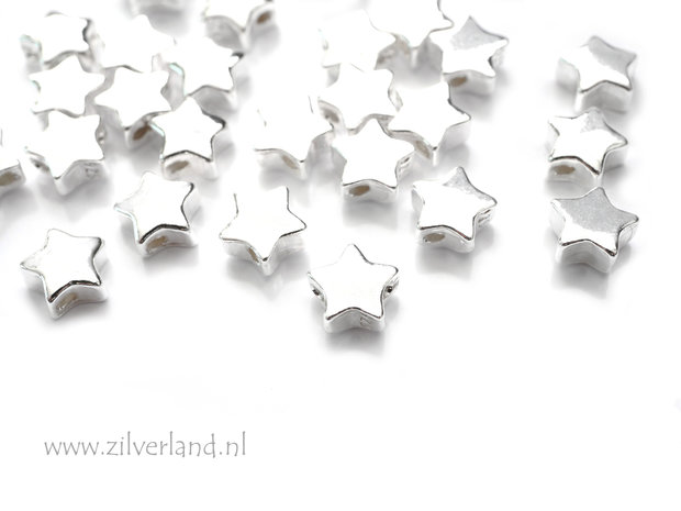 6mm Sterling Zilveren Kraal- Ster