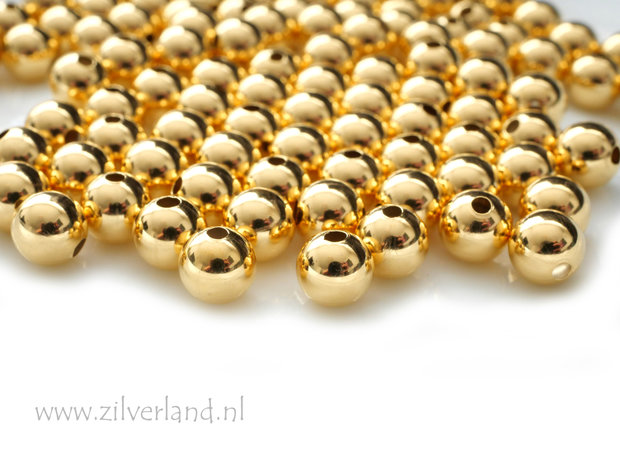 10 Stuks 6mm Sterling Zilveren Kralen- Verguld