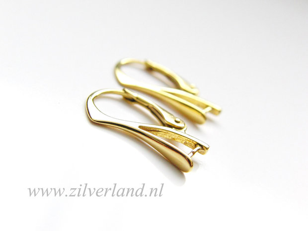 Sterling Zilveren Oorhaken met Klem- Verguld