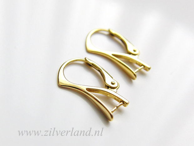 Sterling Zilveren Oorhaken met Klem- Verguld
