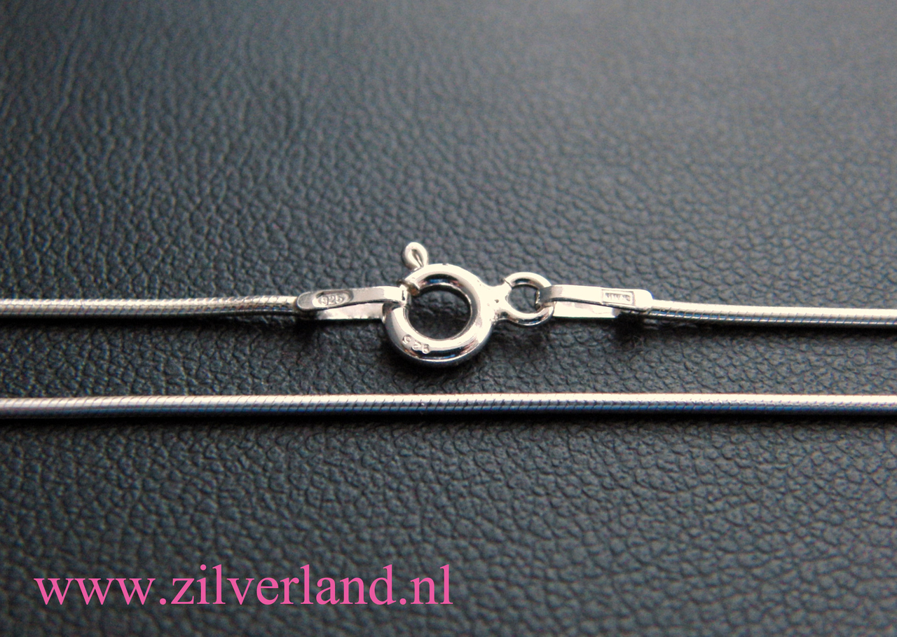 0,90mm Sterling Zilveren Slangencollier- 45cm - Zilverland- Sieraden Onderdelen & Edelstenen