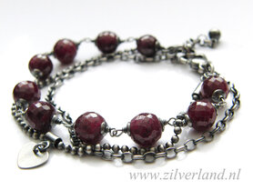 Sterling Zilveren Armband met Robijn