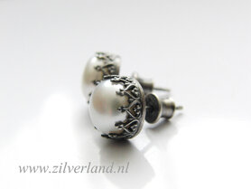 Handgemaakte Zilveren Oorstekers met Zoetwaterparels