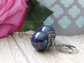 Oorbellen met Edelstenen "Lapis Lazuli in Bali"