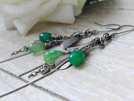 Oorbellen met Chalcedoon Edelstenen "Lemon Fresh"