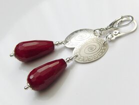 Zilveren Oorbellen met Jade Druppels