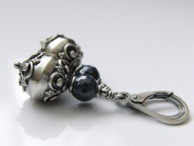 Zilveren Oorbellen met Bali Kralen en Saffieren "Little Treasures" 