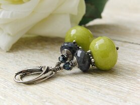 Zilveren Oorbellen met Jade en Saffier Edelstenen