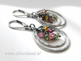 Gereserveerd- Handgemaakte Zilveren Oorbellen met Toermalijn