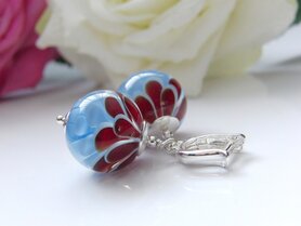 Zilveren Oorbellen met Handgemaakte Glaskralen 2