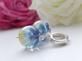 Zilveren Oorbellen met Handgemaakte Glaskralen 3