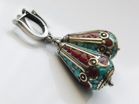 Handgemaakte Oorbellen met Kralen uit Tibet