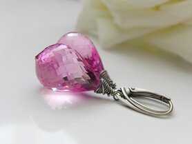 Zilveren Oorbellen met Topaas Light Pink