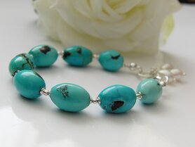 Zilveren Edelstenen Armband met Turkoois