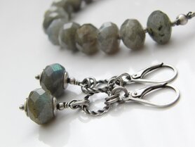 Sterling Zilveren Oorbellen met Labradoriet