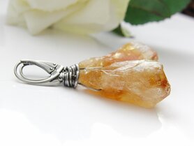 Zilveren Oorbellen met Ruwe Citrien