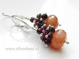 - Sterling Zilveren Oorbellen met Zonnesteen