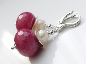 Edelstenen Oorbellen met Jade en Zoetwaterparels