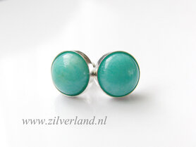 Sterling Zilveren Oorstekers met Amazoniet