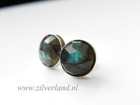 Sterling Zilveren Oorstekers met Labradoriet