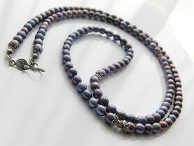 Handgemaakte Zoetwaterparel Ketting "Peacock met Bali"