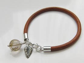 Leren Armband met Bedels "Rutielkwarts"