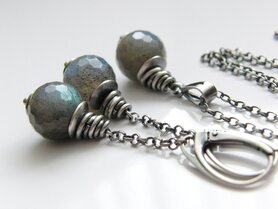 Sieraden Set- Oorbellen en Ketting met Labradoriet