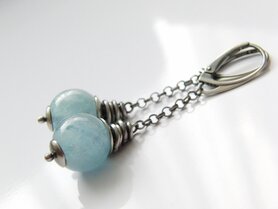 Sterling Zilveren Oorbellen met Aquamarijn