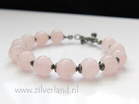 - Handgemaakte Zilveren Armband met Rozenkwarts