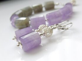 Edelstenen Oorbellen met Lavendel Amethist