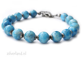 Handgemaakte Edelstenen Armband met Apatiet- Geoxideerd