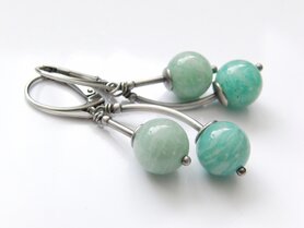 Zilveren Oorbellen met Russische Amazoniet